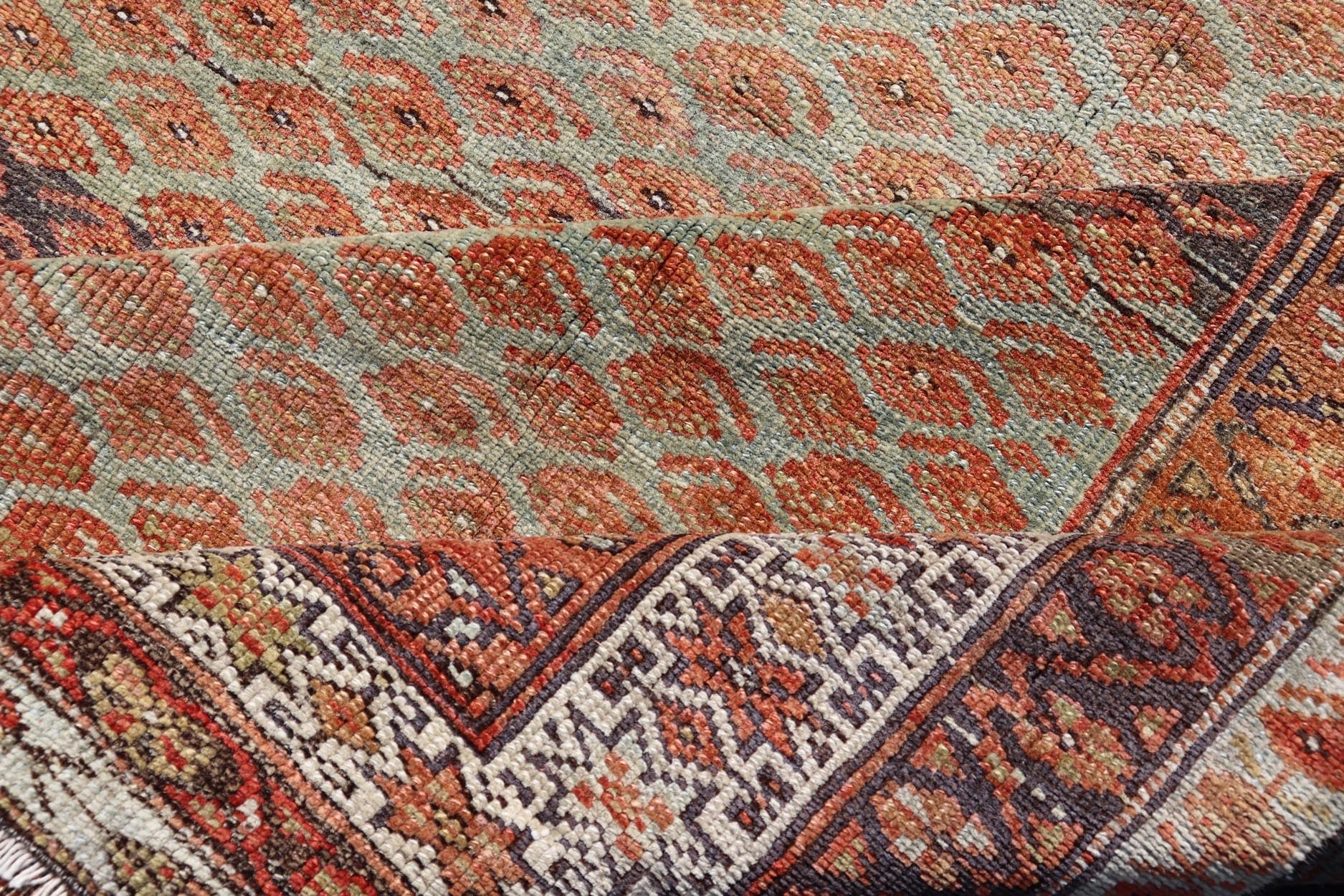 Measures: 4'3 x 7'2 This magnificent antique Persian Kurdish Bidjar rug epitomizes the grandeur and meticulous craftsmanship synonymous with the historic weaving traditions of the Kurdish artisans. Known for their durability and dense weaving, ... - Keivan Woven ArtsEMB - 22289 - 26130