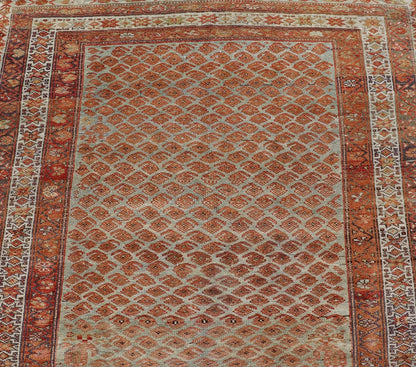 Measures: 4'3 x 7'2 This magnificent antique Persian Kurdish Bidjar rug epitomizes the grandeur and meticulous craftsmanship synonymous with the historic weaving traditions of the Kurdish artisans. Known for their durability and dense weaving, ... - Keivan Woven ArtsEMB - 22289 - 26130