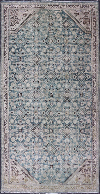 Measures: 5'0 x 10'2 Keivan Woven Arts Antique Persian Mahal All - Over Designed. Keivan Woven Arts / rug/EMB - 30, country of origin / type: Iran / Malayer, circa 1920 This antique Persian Malayer displays the Herati design, however this one - of - a - ki... - Keivan Woven ArtsEMB - 30 - 27622Rug