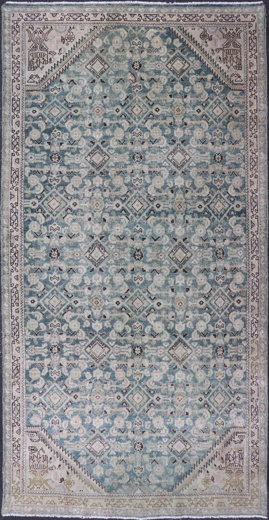 Measures: 5'0 x 10'2 Keivan Woven Arts Antique Persian Mahal All - Over Designed. Keivan Woven Arts / rug/EMB - 30, country of origin / type: Iran / Malayer, circa 1920 This antique Persian Malayer displays the Herati design, however this one - of - a - ki... - Keivan Woven ArtsEMB - 30 - 27622Rug