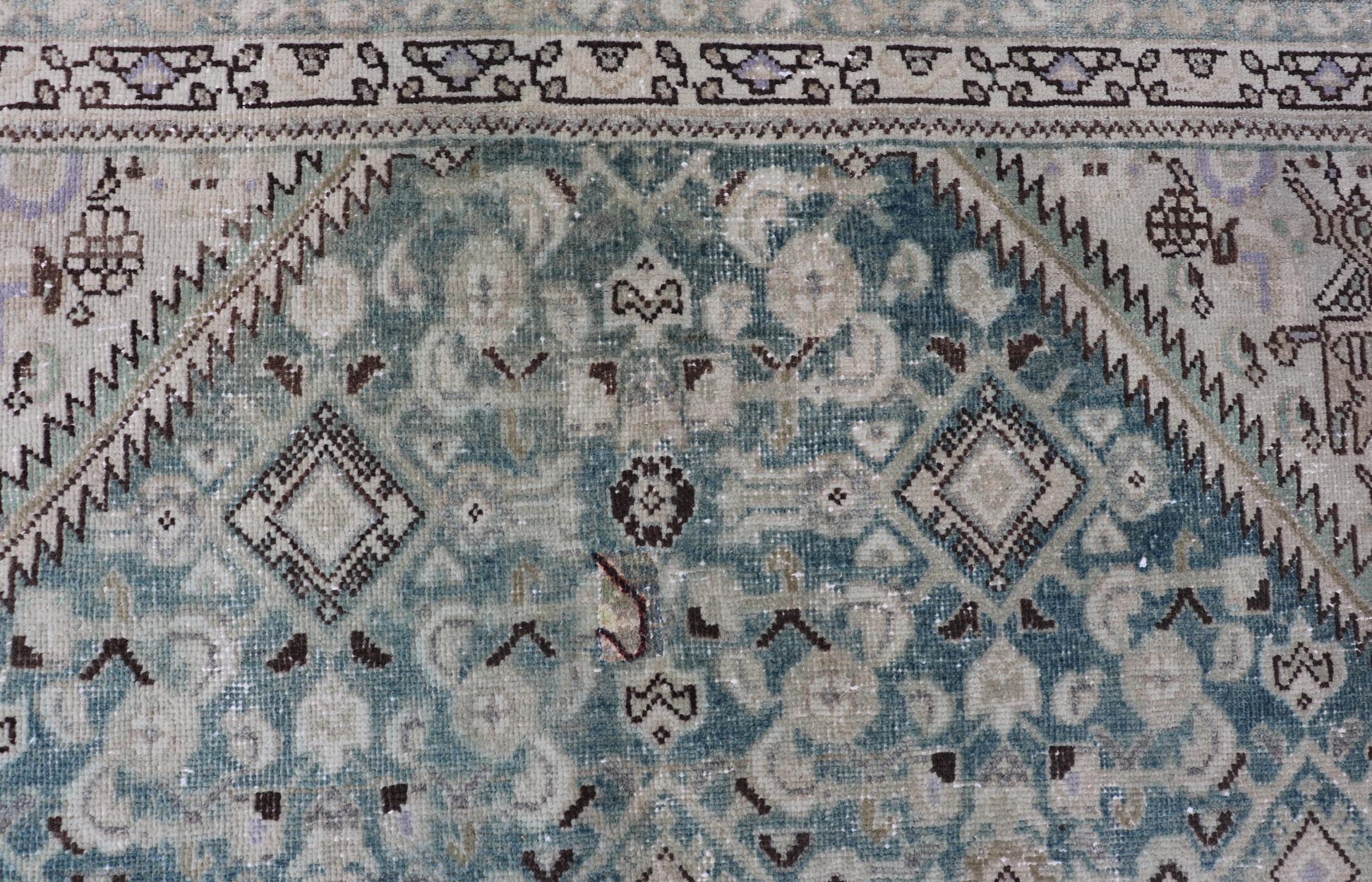 Measures: 5'0 x 10'2 Keivan Woven Arts Antique Persian Mahal All - Over Designed. Keivan Woven Arts / rug/EMB - 30, country of origin / type: Iran / Malayer, circa 1920 This antique Persian Malayer displays the Herati design, however this one - of - a - ki... - Keivan Woven ArtsEMB - 30 - 27622Rug