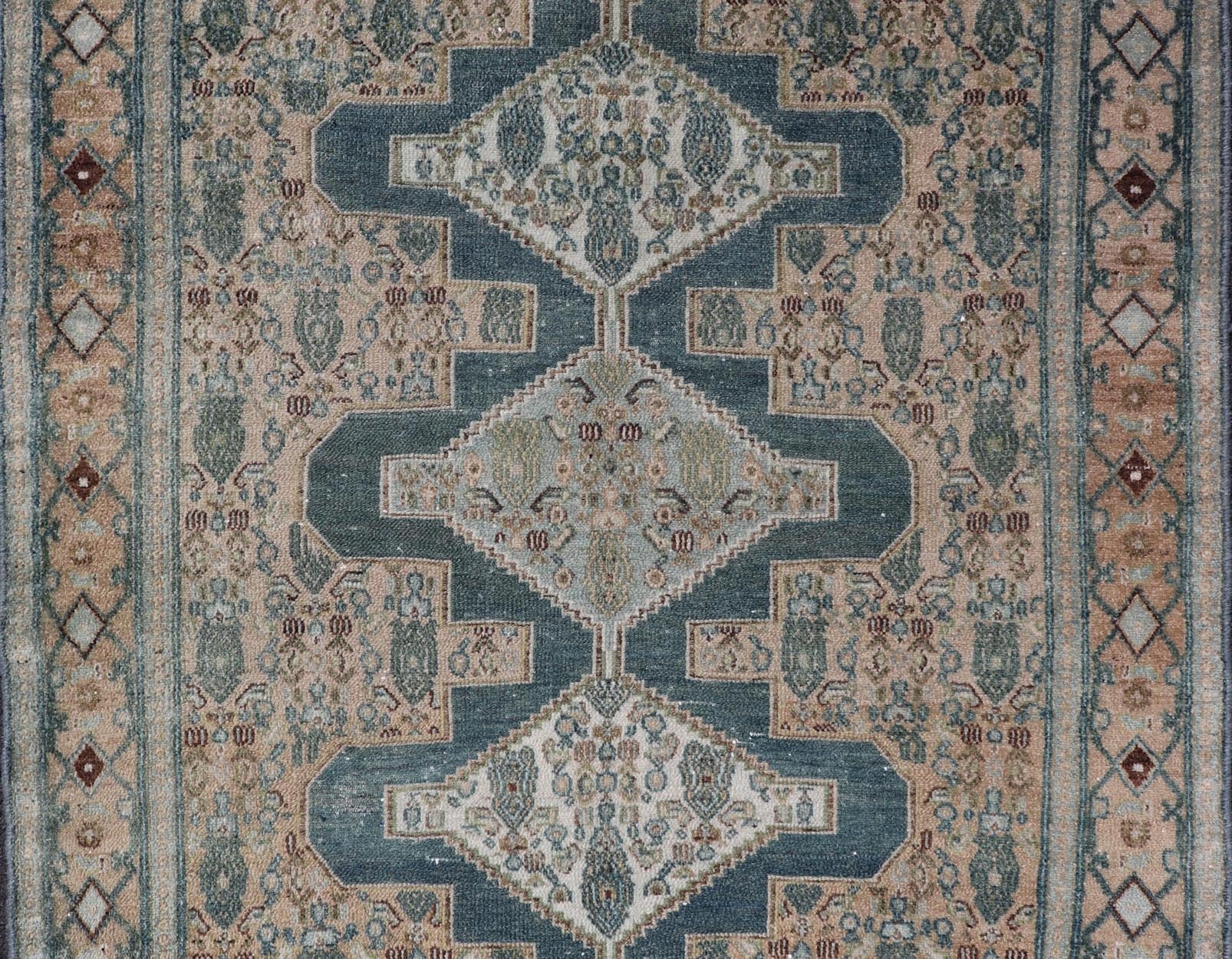 Measures: 3'10 x 5'1 Keivan Woven Arts Antique Persian Fine Senneh Rug with Medallion's. Keivan Woven Art / rug EMB - 51, country of origin / type: Iran / Senneh, circa 1920. - Keivan Woven ArtsEMB - 51 - 27634Rug