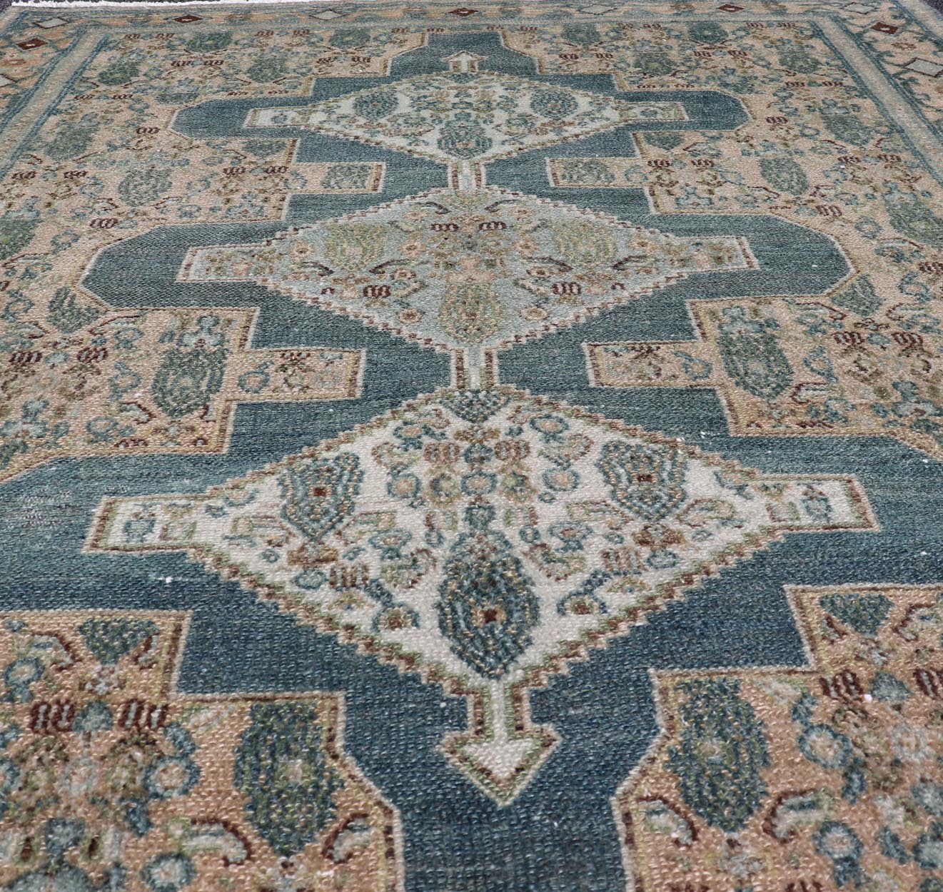 Measures: 3'10 x 5'1 Keivan Woven Arts Antique Persian Fine Senneh Rug with Medallion's. Keivan Woven Art / rug EMB - 51, country of origin / type: Iran / Senneh, circa 1920. - Keivan Woven ArtsEMB - 51 - 27634Rug