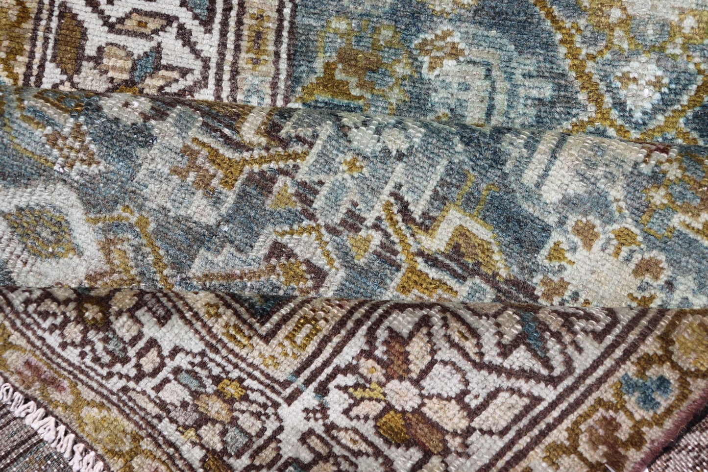 Measures: 3'2 x 14'10 Keivan Woven Arts Persian Hamadan Runner with All - Over Tribal Design. Keivan Woven Arts; rug EMB - 62 country of origin / type: Persian / Hamadan, circa 1920. This antique hand - knotted Persian Hamadan runner features an all - ... - Keivan Woven ArtsEMB - 62 - 27640Rug