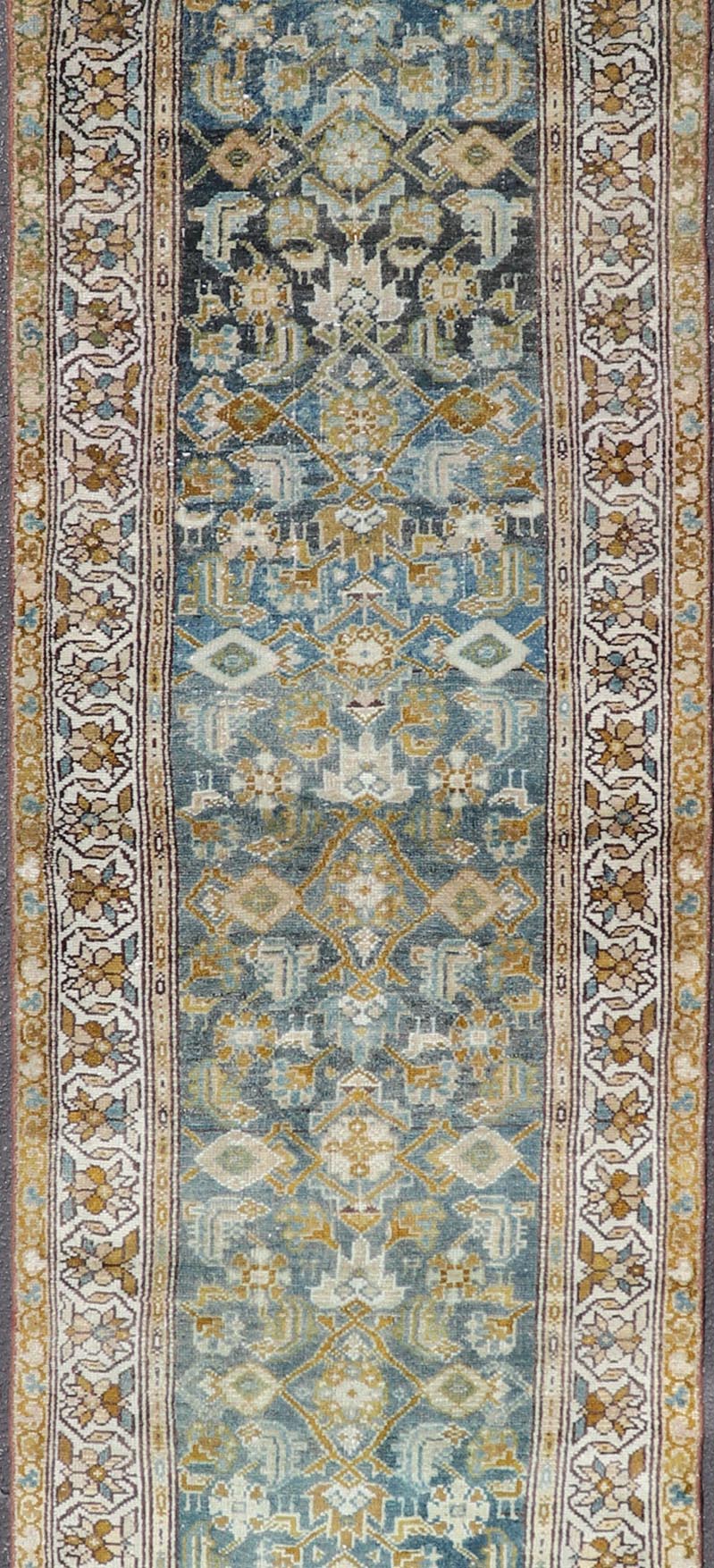 Measures: 3'2 x 14'10 Keivan Woven Arts Persian Hamadan Runner with All - Over Tribal Design. Keivan Woven Arts; rug EMB - 62 country of origin / type: Persian / Hamadan, circa 1920. This antique hand - knotted Persian Hamadan runner features an all - ... - Keivan Woven ArtsEMB - 62 - 27640Rug