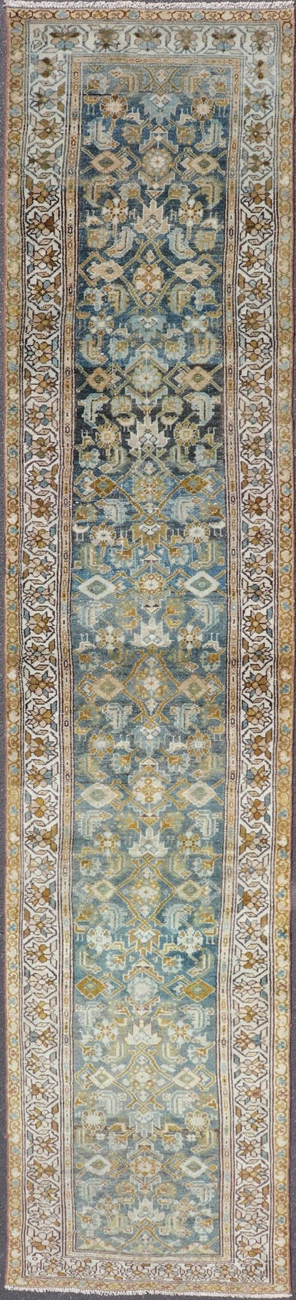 Measures: 3'2 x 14'10 Keivan Woven Arts Persian Hamadan Runner with All - Over Tribal Design. Keivan Woven Arts; rug EMB - 62 country of origin / type: Persian / Hamadan, circa 1920. This antique hand - knotted Persian Hamadan runner features an all - ... - Keivan Woven ArtsEMB - 62 - 27640Rug