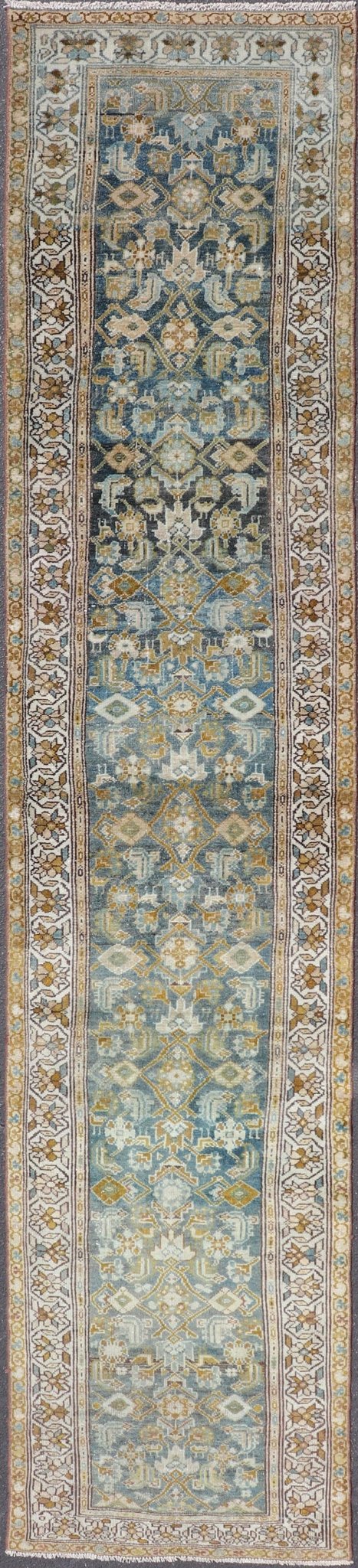 Measures: 3'2 x 14'10 Keivan Woven Arts Persian Hamadan Runner with All - Over Tribal Design. Keivan Woven Arts; rug EMB - 62 country of origin / type: Persian / Hamadan, circa 1920. This antique hand - knotted Persian Hamadan runner features an all - ... - Keivan Woven ArtsEMB - 62 - 27640Rug
