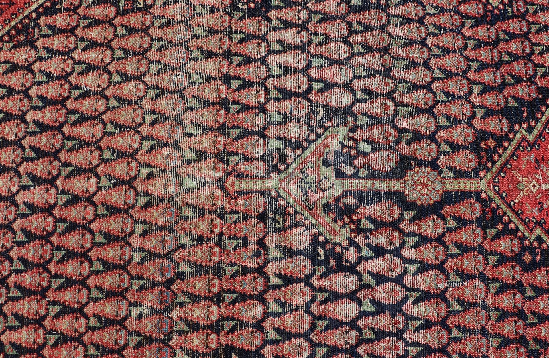 Antique Persian Malayer Gallery Runner with Small All - Over Design with Medallion. Keivan Woven Arts / Rug/ EN - 13982, country of origin / type: Iran / Malayer, circa 1920. Measures: 6'1 x 12'10 This antique Malayer gallery runner from 1920s P... - Keivan Woven ArtsEMB - 8443 - 13982 - 23924Rug