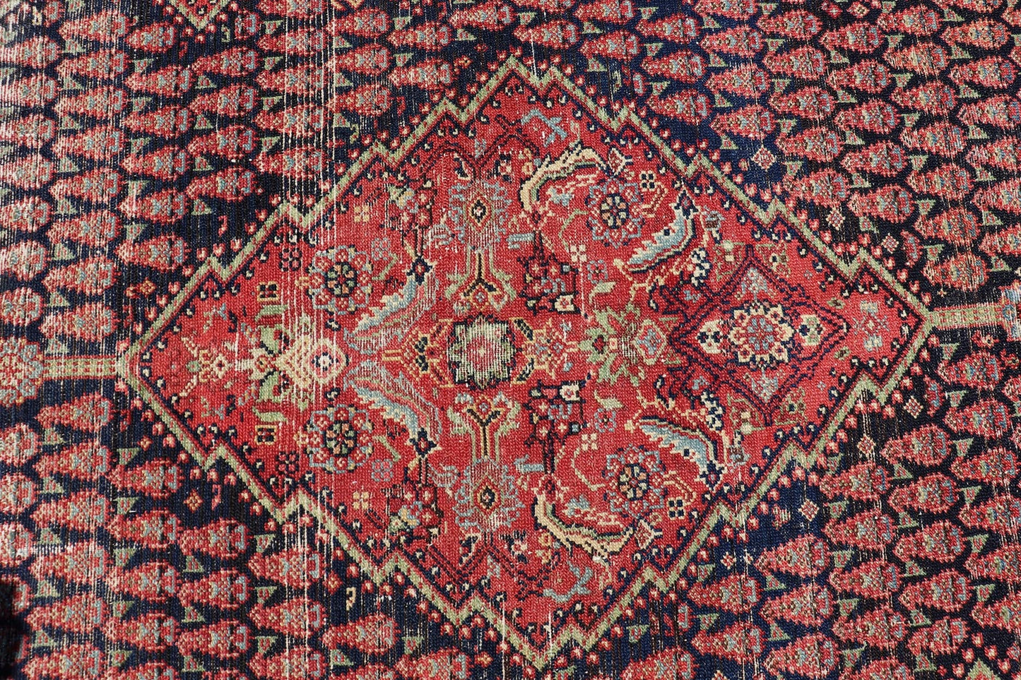 Antique Persian Malayer Gallery Runner with Small All - Over Design with Medallion. Keivan Woven Arts / Rug/ EN - 13982, country of origin / type: Iran / Malayer, circa 1920. Measures: 6'1 x 12'10 This antique Malayer gallery runner from 1920s P... - Keivan Woven ArtsEMB - 8443 - 13982 - 23924Rug