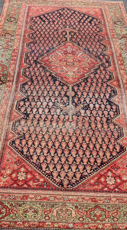 Antique Persian Malayer Gallery Runner with Small All - Over Design with Medallion. Keivan Woven Arts / Rug/ EN - 13982, country of origin / type: Iran / Malayer, circa 1920. Measures: 6'1 x 12'10 This antique Malayer gallery runner from 1920s P... - Keivan Woven ArtsEMB - 8443 - 13982 - 23924Rug