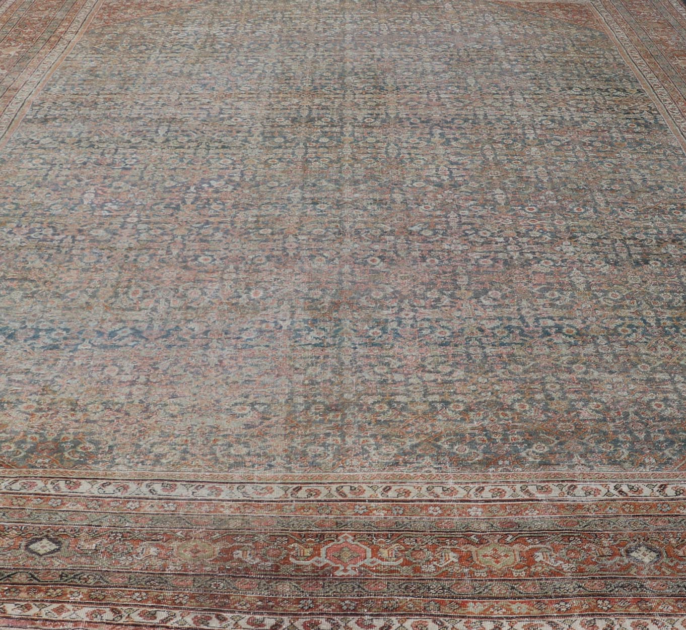 Antique Persian Distressed Sultanabad with All - Over Sub - Geometric Herati Design This impressive antique distressed Persian Sultanabad rug features a superb all - over Herati and sub - geometric design throughout the entirety of the piece. The entir... - Keivan Woven ArtsEMB - 8512 - 178294 - 13646Rug