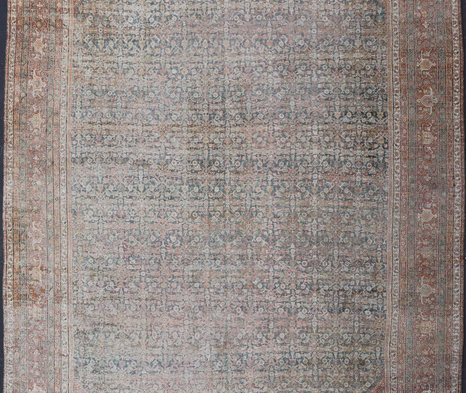 Antique Persian Distressed Sultanabad with All - Over Sub - Geometric Herati Design This impressive antique distressed Persian Sultanabad rug features a superb all - over Herati and sub - geometric design throughout the entirety of the piece. The entir... - Keivan Woven ArtsEMB - 8512 - 178294 - 13646Rug