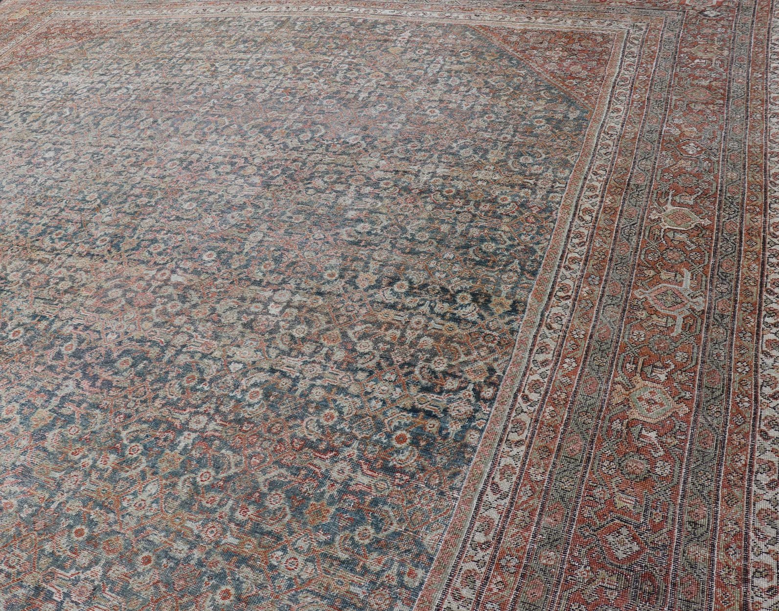 Antique Persian Distressed Sultanabad with All - Over Sub - Geometric Herati Design This impressive antique distressed Persian Sultanabad rug features a superb all - over Herati and sub - geometric design throughout the entirety of the piece. The entir... - Keivan Woven ArtsEMB - 8512 - 178294 - 13646Rug