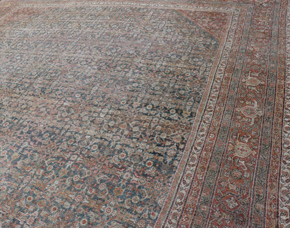 Antique Persian Distressed Sultanabad with All - Over Sub - Geometric Herati Design This impressive antique distressed Persian Sultanabad rug features a superb all - over Herati and sub - geometric design throughout the entirety of the piece. The entir... - Keivan Woven ArtsEMB - 8512 - 178294 - 13646Rug