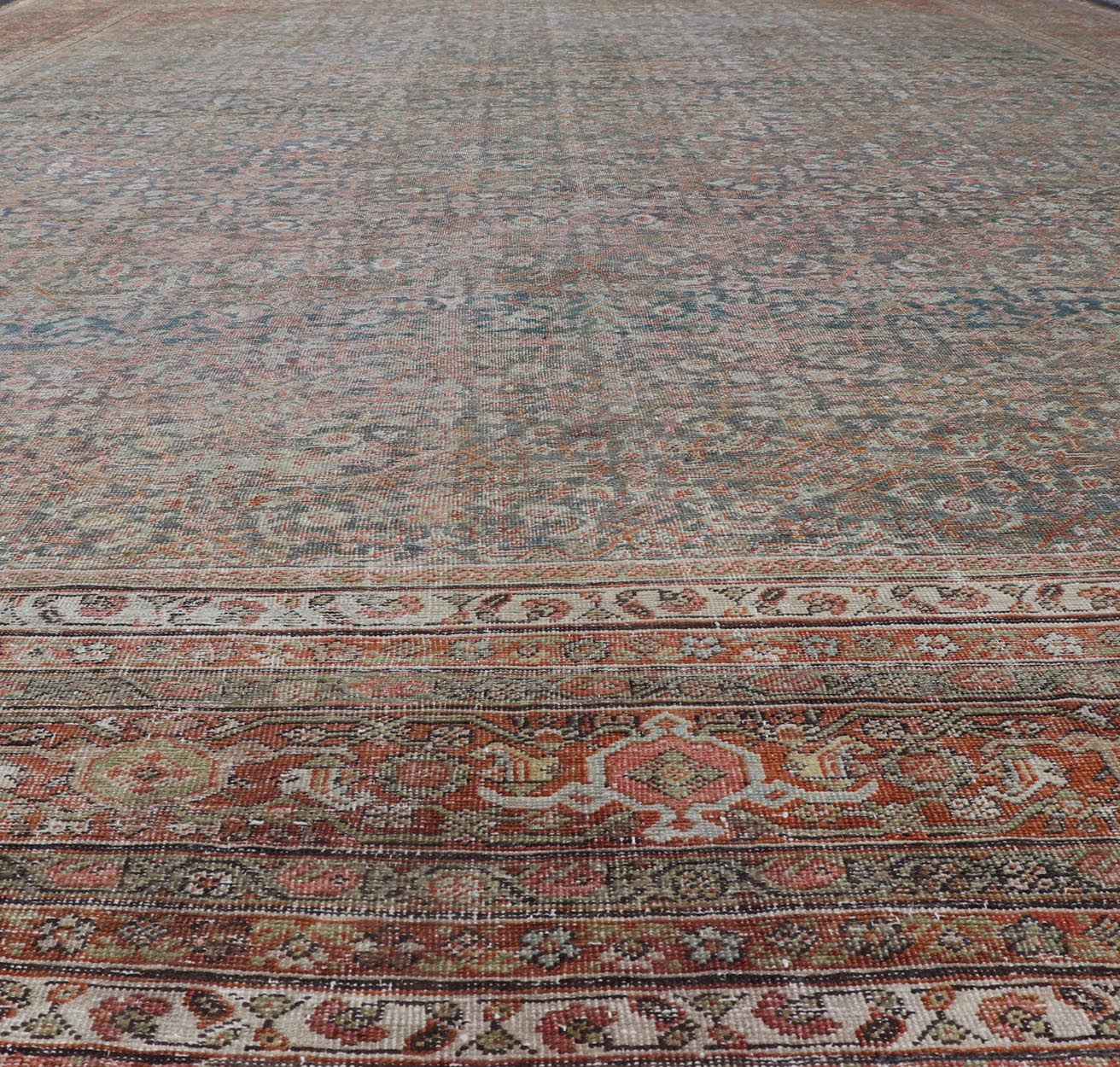 Antique Persian Distressed Sultanabad with All - Over Sub - Geometric Herati Design This impressive antique distressed Persian Sultanabad rug features a superb all - over Herati and sub - geometric design throughout the entirety of the piece. The entir... - Keivan Woven ArtsEMB - 8512 - 178294 - 13646Rug