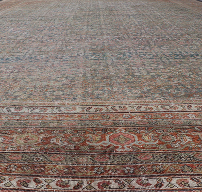 Antique Persian Distressed Sultanabad with All - Over Sub - Geometric Herati Design This impressive antique distressed Persian Sultanabad rug features a superb all - over Herati and sub - geometric design throughout the entirety of the piece. The entir... - Keivan Woven ArtsEMB - 8512 - 178294 - 13646Rug