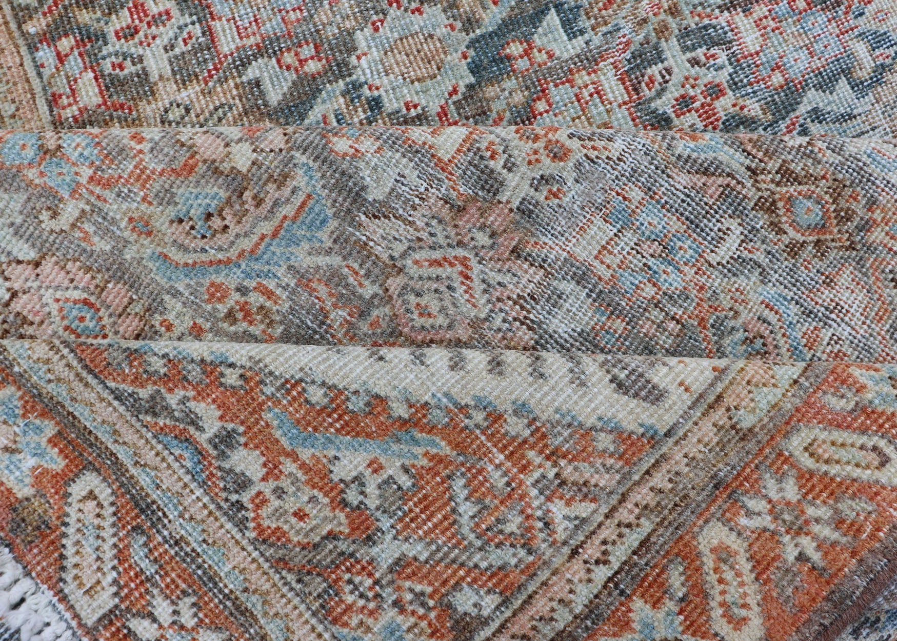 Antique Hand - Knotted Persian Hamadan Runner with Large Medallion Design This antique hand - knotted Persian Hamadan runner features an all - over floral design centered in a large medallion and is enclosed within a complementary multi - tiered border... - Keivan Woven ArtsEMB - 8515 - 178692 - 13752Rug