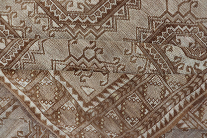 Vintage Hand - Knotted Turkman Rug with Repeating Sub - Geometric Octagonal Design This vintage hand - knotted Turkman rug features an all - over repeating sub - geometric octagonal design, rendered in ivory and earthy tones; making this rug a perfect fi... - Keivan Woven ArtsEMB - 8517 - 178547 - 13756Rug