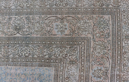 Antique Hand - Knotted Persian Mashad Rug with Sub - Geometric Floral & Diamond Design This antique hand - knotted Persian Mashad rug features a sub - geometric diamond design placed upon an all - over floral pattern and is enclosed within a complementary... - Keivan Woven ArtsEMB - 8520 - 178548 - 13760Rug