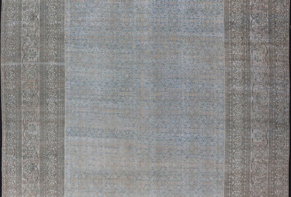 Antique Hand - Knotted Persian Mashad Rug with Sub - Geometric Floral & Diamond Design This antique hand - knotted Persian Mashad rug features a sub - geometric diamond design placed upon an all - over floral pattern and is enclosed within a complementary... - Keivan Woven ArtsEMB - 8520 - 178548 - 13760Rug