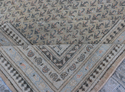Minimalist Design Antique Persian Tabriz Rug In All - Over Design in Faded Colors Minimalist antique Persian Tabriz rug with all - over field and , light peach, light blue, Keivan Woven Arts / rug EMB - 8521 - 178687, country of origin / type: Iran/ Tab... - Keivan Woven ArtsEMB - 8521 - 178687 - 13712Rug