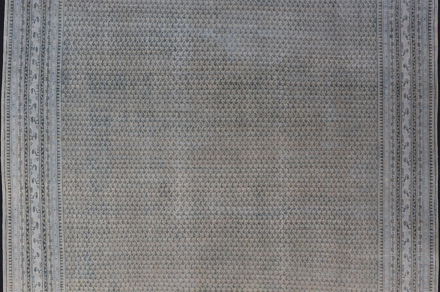 Minimalist Design Antique Persian Tabriz Rug In All - Over Design in Faded Colors Minimalist antique Persian Tabriz rug with all - over field and , light peach, light blue, Keivan Woven Arts / rug EMB - 8521 - 178687, country of origin / type: Iran/ Tab... - Keivan Woven ArtsEMB - 8521 - 178687 - 13712Rug