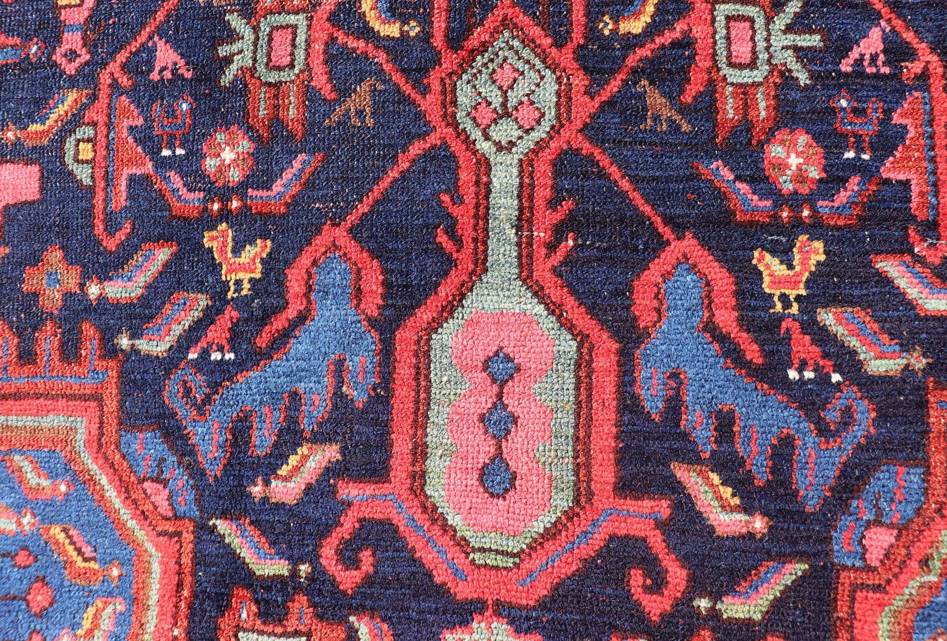 N.W. Persian Rug with Geometric Florals in Red, Ivory, Cream, Blue and Green N.W. Persian Rug with Geometric Florals in Red, Ivory, Cream, Blue and Green. Keivan Woven Arts / EMB - 8523 - 178684, country of origin / type: Iran / N.W. Persian, c... - Keivan Woven ArtsEMB - 8523 - 178684 - 13674Rug