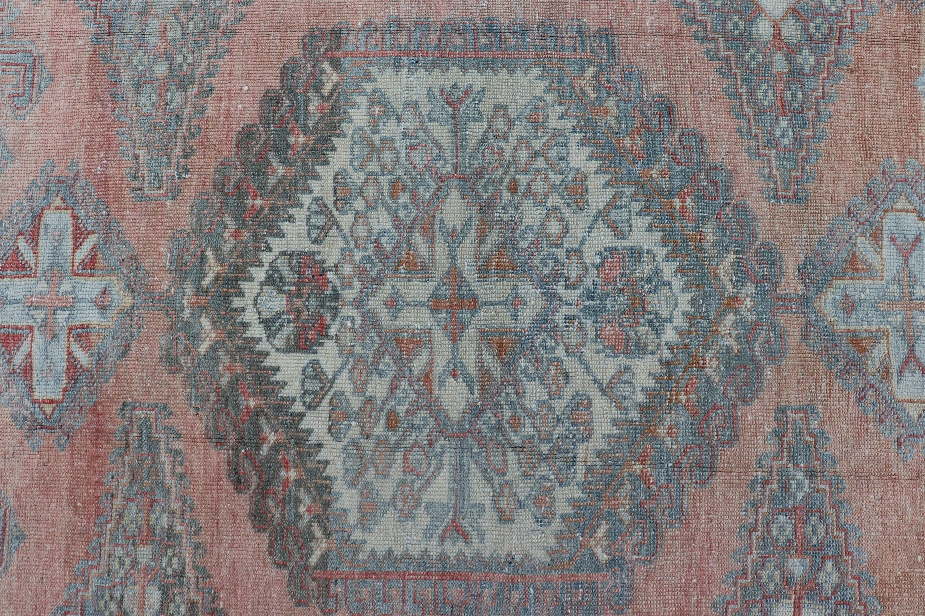 Vintage Hand - Knotted Persian Hamadan Rug with Sub - Geometric Medallion Design This vintage hand - knotted Persian Hamadan rug features a sub - geometric medallion design enclosed within a complementary, multi - tiered border. The rug has a bold design,... - Keivan Woven ArtsEMB - 8525 - 178689 - 13680Rug