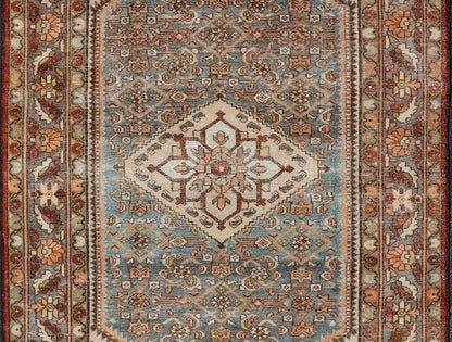 Antique Persian Hamadan Rug with Central Medallion & Sub - Geometric Floral Design This antique Persian Hamadan rug features a layered medallion with sub - geometric flowers design, and is enclosed within a complementary, multi - tiered border. Rend... - Keivan Woven ArtsEMB - 8532 - 178678 - 13708Rug