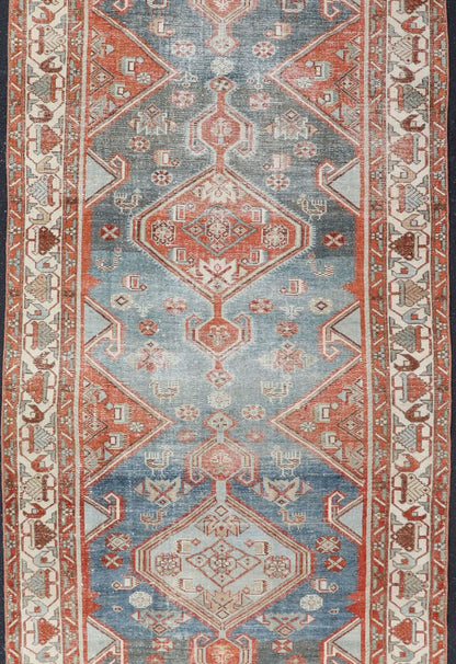 Antique Hand - Knotted Persian Malayer Runner with Sub - Geometric Medallion Design Antique Persian Malayer Runner This antique hand - knotted Persian Malayer runner features an all - over sub - geometric medallion design replete with various motifs and is ... - Keivan Woven ArtsEMB - 8534 - 178969 - 13766Rug