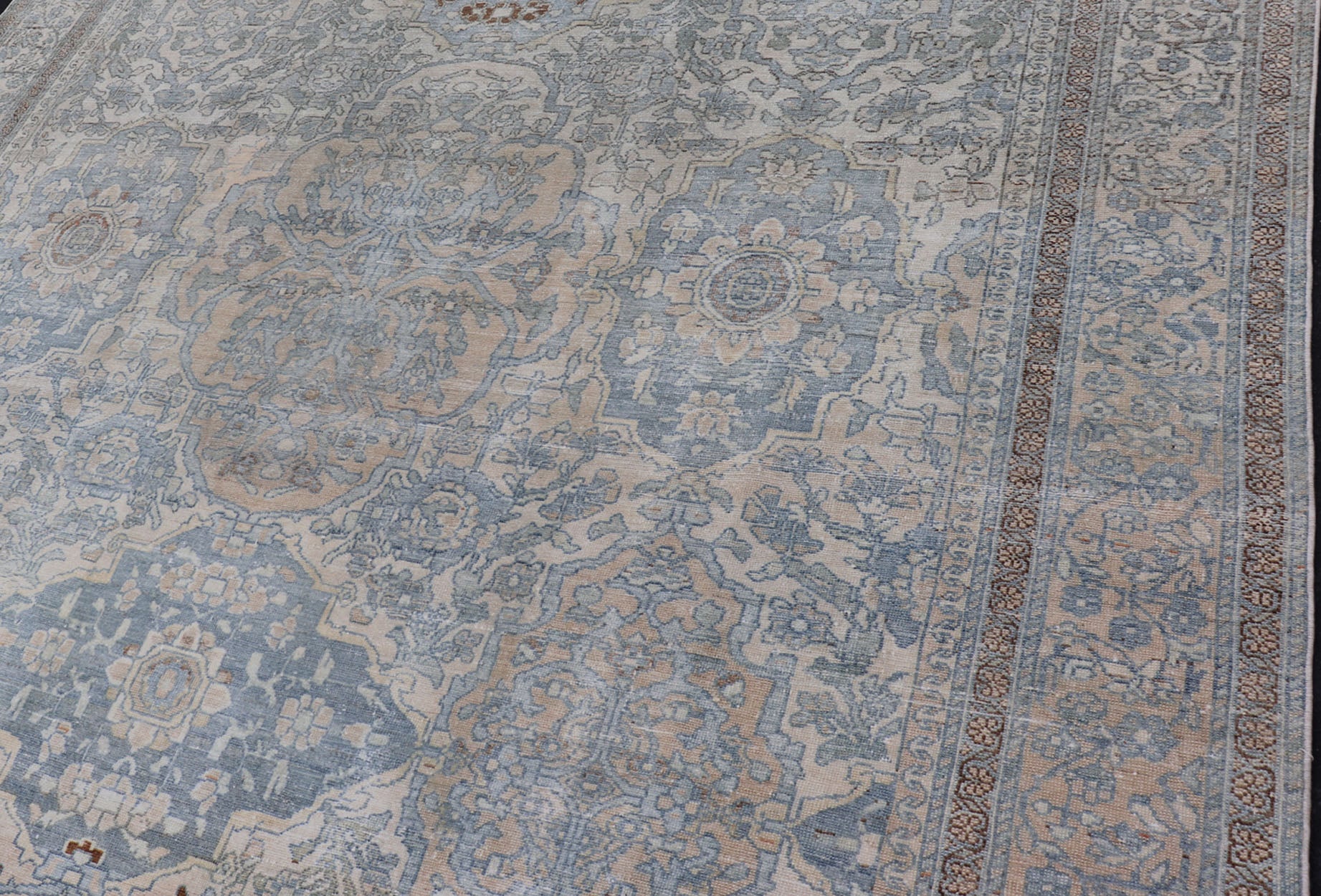 Antique Hand - Knotted Bakhtiari Rug with All - Over Sub - Geometric Floral Design This antique distressed Persian Bakhtiari rug features a stunningly balanced all - over sub - geometric and floral design enclosed within a complementary multi - tiered bord... - Keivan Woven ArtsEMB - 8540 - 178965 - 13784Rug