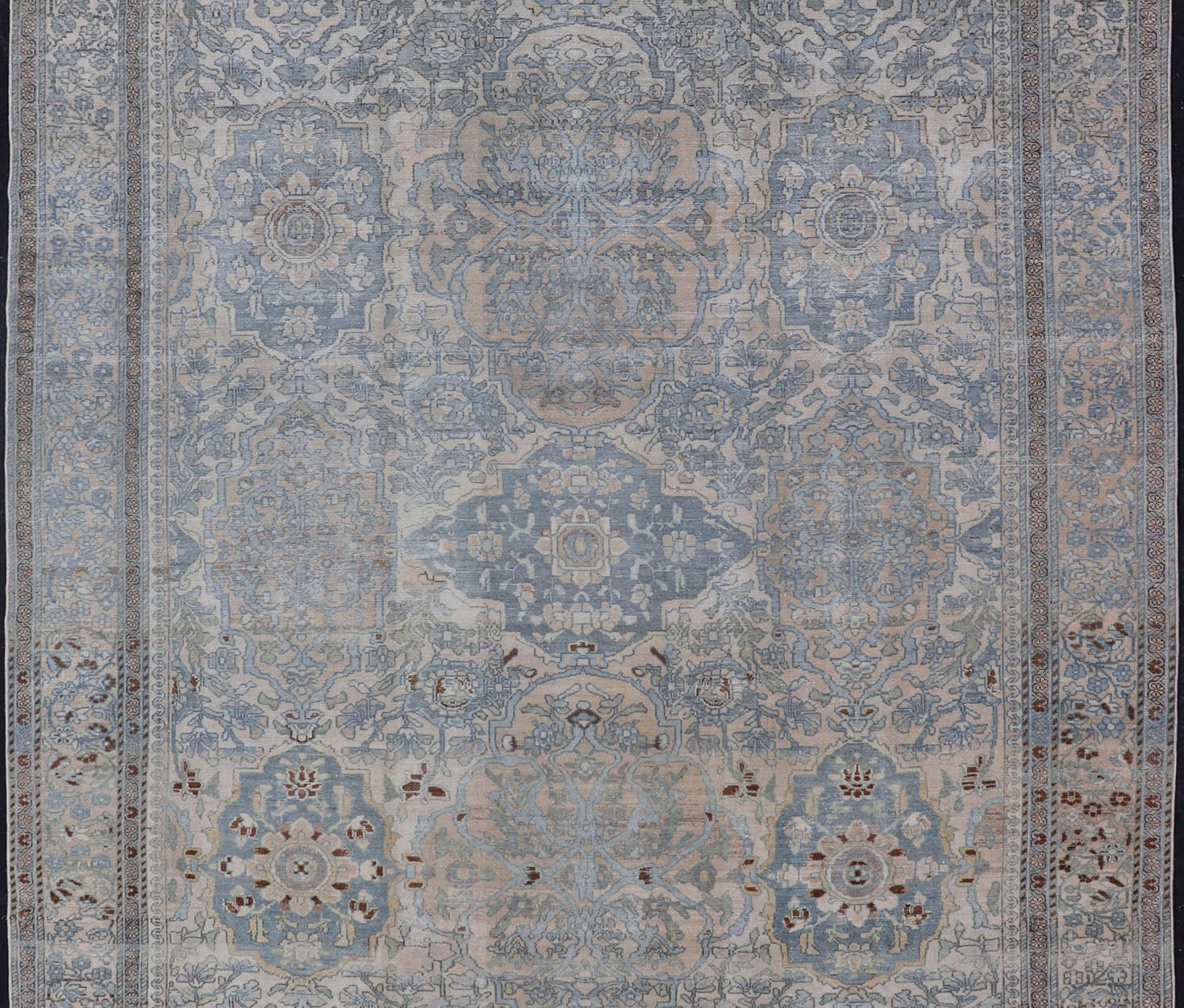 Antique Hand - Knotted Bakhtiari Rug with All - Over Sub - Geometric Floral Design This antique distressed Persian Bakhtiari rug features a stunningly balanced all - over sub - geometric and floral design enclosed within a complementary multi - tiered bord... - Keivan Woven ArtsEMB - 8540 - 178965 - 13784Rug