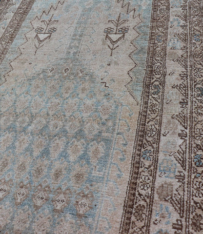 Antique Hand - Knotted Persian Malayer with Large Sub - Geometric Medallion Design This antique hand - knotted Persian Malayer runner features a large sub - geometric double medallion design, enclosed within a complementary multi - tiered border. The rug... - Keivan Woven ArtsEMB - 8542 - 178696 - 13796Rug