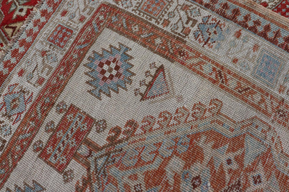 Antique Hand - Knotted Sarab Runner with Sub - Geometric Design in Red, Blue & Ivory This antique hand - knotted Sarab runner features a sub - geometric design accentuated by various motifs. The entirety of the piece is enclosed within a complementary,... - Keivan Woven ArtsEMB - 8548 - 178963 - 13818Rug
