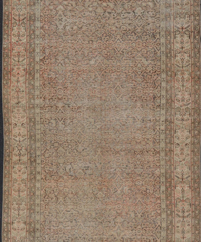 Antique Malayer Persian Rug with All Over Design within Multi - Tier Border This antique Malayer rug features a modest, multi - tiered border and delicate field, busy with an all - over symmetrical design. This piece sets a quiet coffee backgroun... - Keivan Woven ArtsEMB - 8549 - 178960 - 13824Rug