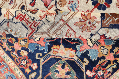 Antique Persian Tabriz Rug in Wool with All - Over Sub - Geometric Herati Design This antique Persian Tabriz rug features an all - over, sub - geometric unique design design rendered in multicolor, set upon an ivory background. A complementary, multi - ti... - Keivan Woven ArtsEMB - 9500 - P13583 - 14590Rug