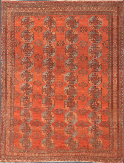 Large Turkomen Rug with All - Over Gul Bokhara Design. Hand - Knotted 1930's Turkomen Rug with Repeating Gul Design. Keivan Woven Arts; rug EMB - 9503 - P13580, country of origin / type: Turkestan / Ersari/Turkoman, circa 1930s. Measures: 11'1 x 13' 10 ... - Keivan Woven ArtsEMB - 9503 - P13580 - 14596Rug