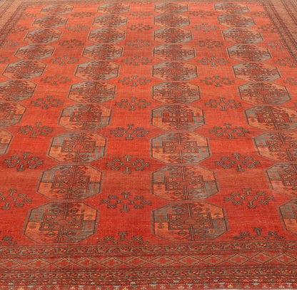 Large Turkomen Rug with All - Over Gul Bokhara Design. Hand - Knotted 1930's Turkomen Rug with Repeating Gul Design. Keivan Woven Arts; rug EMB - 9503 - P13580, country of origin / type: Turkestan / Ersari/Turkoman, circa 1930s. Measures: 11'1 x 13' 10 ... - Keivan Woven ArtsEMB - 9503 - P13580 - 14596Rug