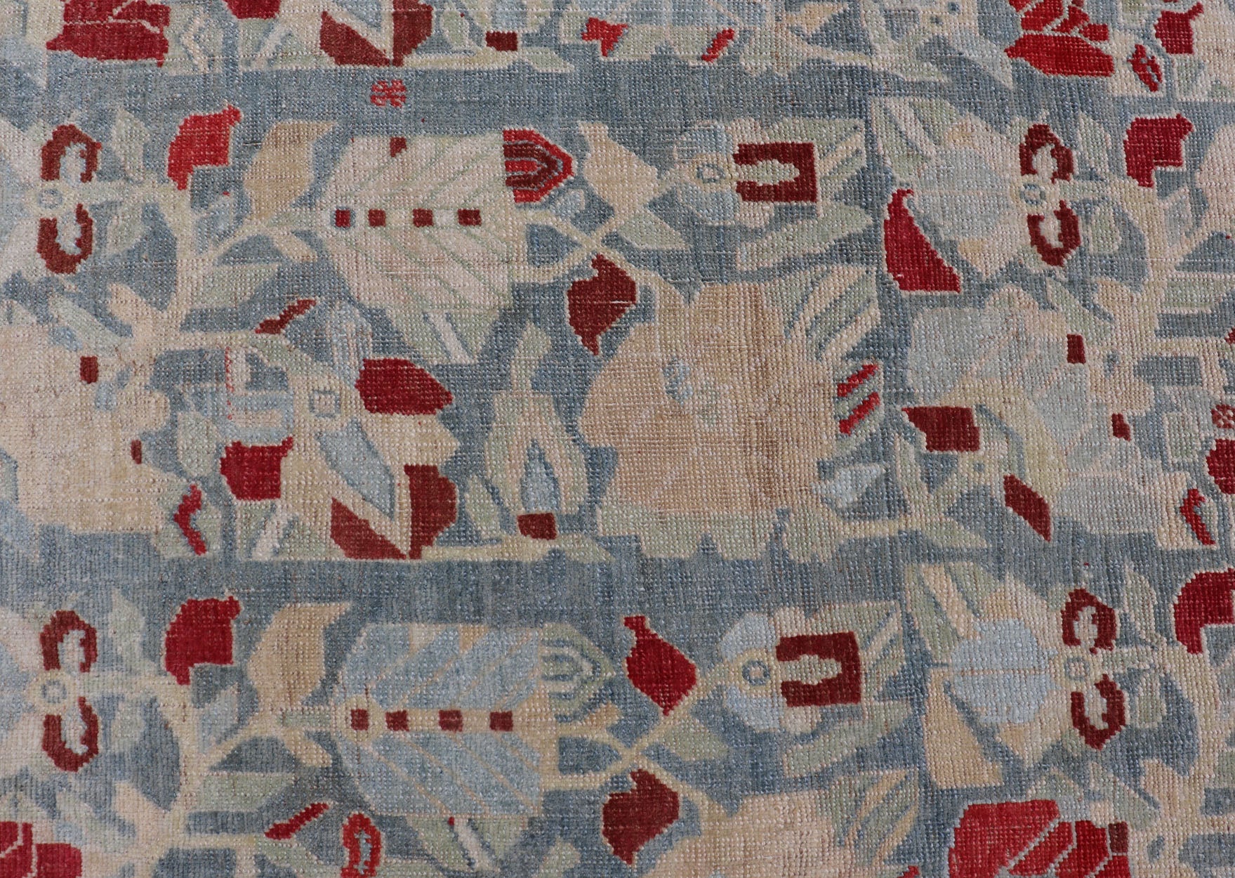 Antique Persian Hamedan Runner with Geometric in Light Blue & Raspberry Red. Distressed Persian Runner Antique distressed runner. antique Persian Hamadan runner with all over sub - geometric design. Intricately designed antique Hamadan runner in l... - Keivan Woven ArtsEMB - 9504 - P13036 - 14602Rug