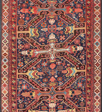 Colorful Antique Seychour Large Gallery Runner with Multi - Geometric Medallions Measures: 5'10 x 12'10 Seychour rugs are known for their heavily tribal designs. This fine piece in particular holds vibrant colors and bold contrasts. The mi... - Keivan Woven ArtsEMB - 9508 - P13522 - 14614Rug
