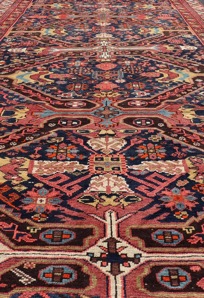 Colorful Antique Seychour Large Gallery Runner with Multi - Geometric Medallions Measures: 5'10 x 12'10 Seychour rugs are known for their heavily tribal designs. This fine piece in particular holds vibrant colors and bold contrasts. The mi... - Keivan Woven ArtsEMB - 9508 - P13522 - 14614Rug