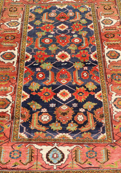 Antique Caucasian Rug with All - Over Design in Royal Blue Field, Soft Red & Green. Keivan Woven Arts/ rug/ EMB - 9510 - P13527, Caucasian Rug, Early 20th century Caucasian Measures: 3'11 x 5'8 With brilliant and well kept original colors, this fine C... - Keivan Woven ArtsEMB - 9510 - P13527 - 14626Rug