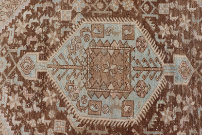 Earthy Tone Antique Persian Hamadan Rug with Medallion Design in Brown and Blue All - over Persian Earth toned vintage malayer rug Floral medallion design malayer vintage rug in brown and light grayish - blue color tones, Keivan Woven Arts / rug ... - Keivan Woven ArtsEMB - 9512 - P13086 - 14632Rug