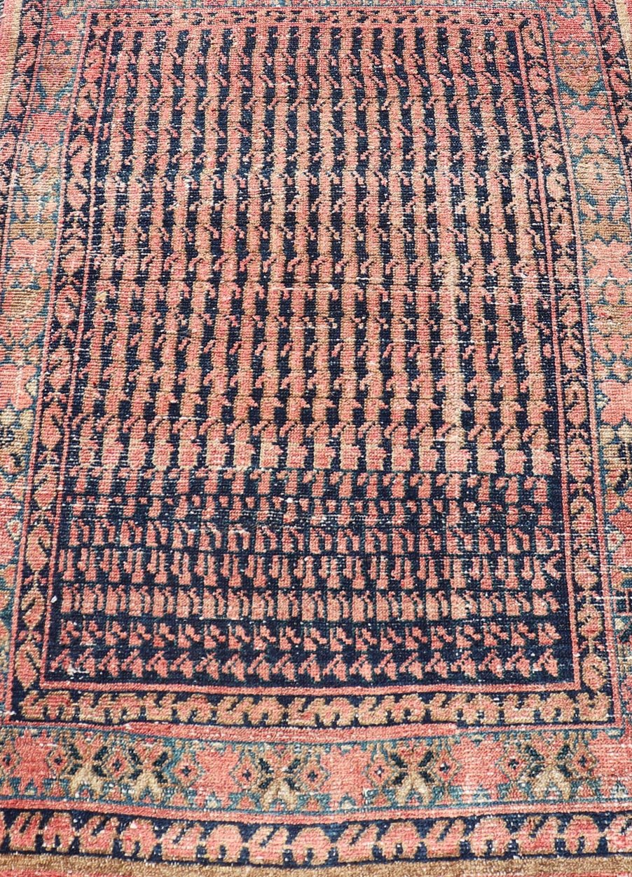 Antique Persian Hamadan rug with gorgeous all - over design in tribal motifs. Keivan Woven Arts / rug EMB - 9514 - P13087, country of origin / type: Iran / Hamadan, circa 1930. Measures: 3'6 x 5'0 Colorful Antique Persian Hand Knotted Hamad... - Keivan Woven ArtsEMB - 9514 - P13087 - 14638Rug