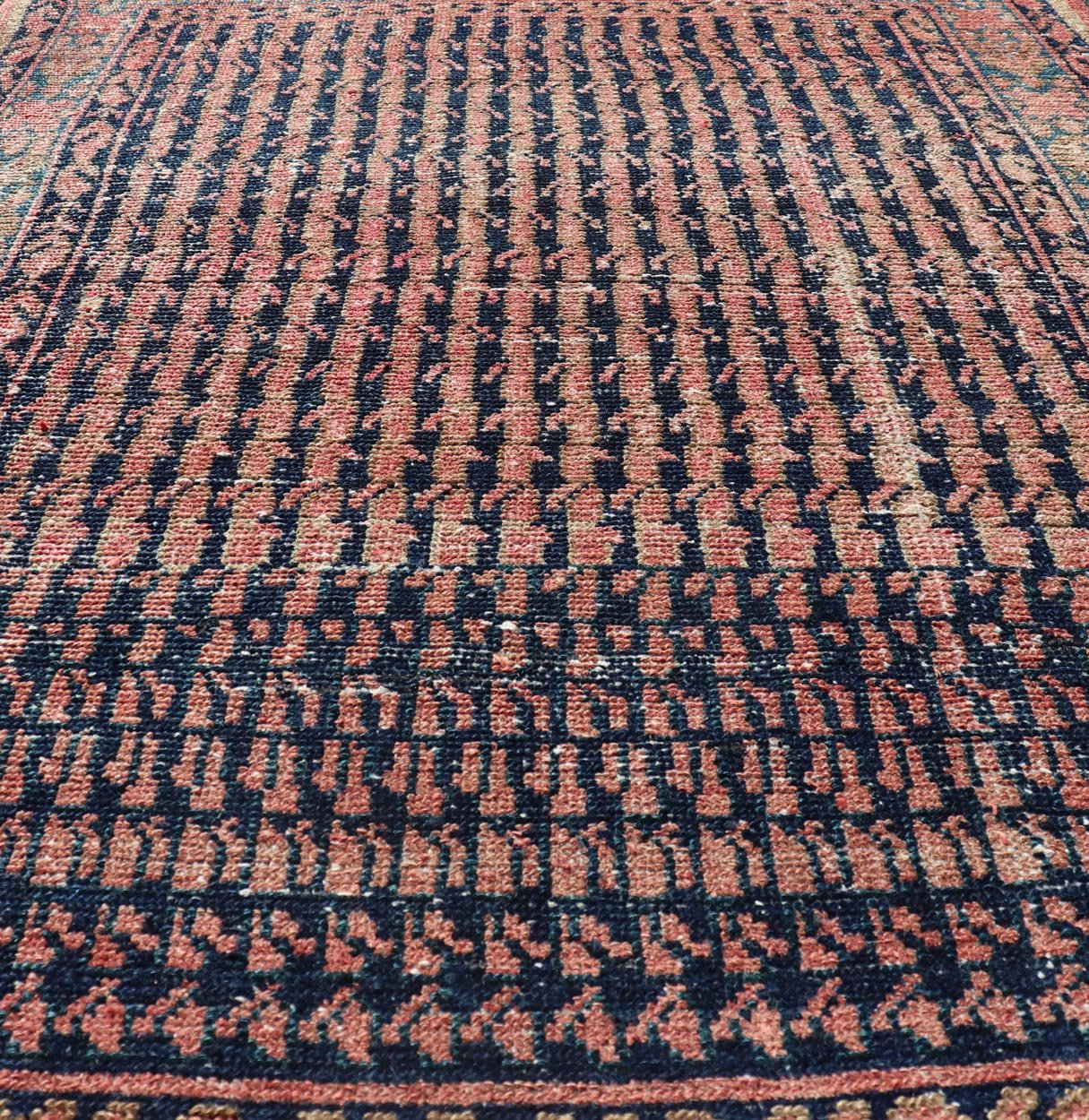 Antique Persian Hamadan rug with gorgeous all - over design in tribal motifs. Keivan Woven Arts / rug EMB - 9514 - P13087, country of origin / type: Iran / Hamadan, circa 1930. Measures: 3'6 x 5'0 Colorful Antique Persian Hand Knotted Hamad... - Keivan Woven ArtsEMB - 9514 - P13087 - 14638Rug