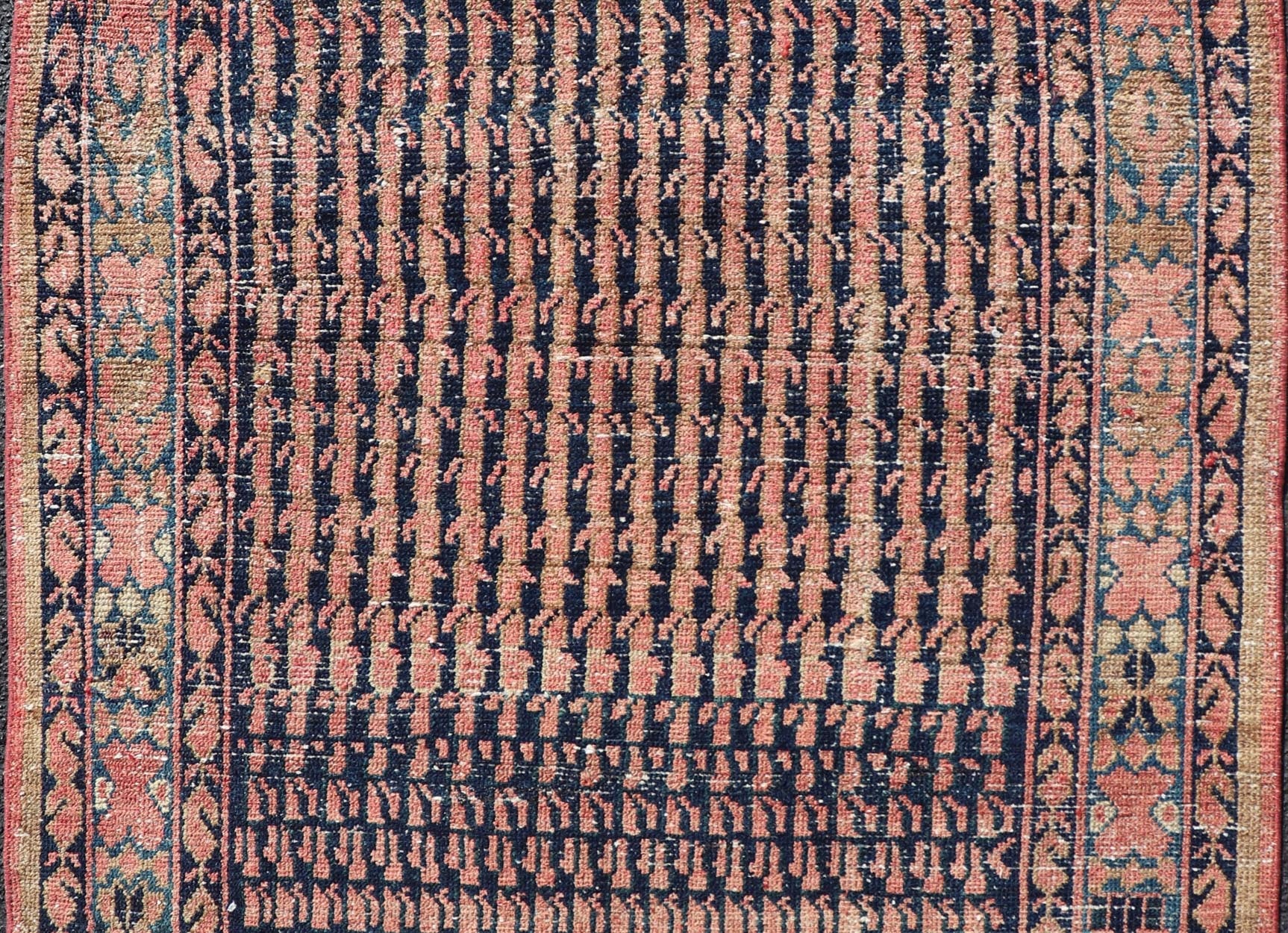 Antique Persian Hamadan rug with gorgeous all - over design in tribal motifs. Keivan Woven Arts / rug EMB - 9514 - P13087, country of origin / type: Iran / Hamadan, circa 1930. Measures: 3'6 x 5'0 Colorful Antique Persian Hand Knotted Hamad... - Keivan Woven ArtsEMB - 9514 - P13087 - 14638Rug