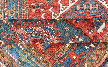 Antique Hand Knotted Persian Heriz Runner with All - Over Sub - Geometric Design Antique Heriz Runner with all - over medallion design with geometric motifs, Keivan Woven Arts / rug EMB - 9520 - P13053, country of origin / type: Persian / Heriz, circa Ear... - Keivan Woven ArtsEMB - 9520 - P13053 - 14656Rug