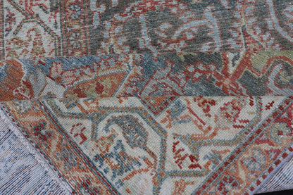 Fine Antique Persian Malayer Runner in Soft Tones of Blue, Red, Brown and Cream Long Persian Malayer runner with floral in all - over design. Fine Persian Malayer Runner in soft tones of blue, soft red, cream, and earthy tones. rug EMB - 9532 - 03 - P13... - Keivan Woven ArtsEMB - 9532 - 03 - P13031 - 14710Rug