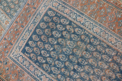 Paisley Field Antique Persian Kurdish Runner in Soft Teal Colors & Orange Variation of teal colors , creams, and soft oranges antique Persian Kurdish runner /rug EMB - 9534 - 02 - P13033, country of origin / type: Iran / Kurdish, circa 1910. ... - Keivan Woven ArtsEMB - 9534 - 02 - P13033 - 14722Rug