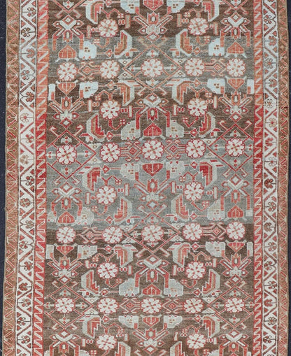 Antique Persian Malayer with Sub - Geometric Floral Design in Reds & Earthy Tones This antique Persian Malayer Runner features a sub - geometric floral design with a complementary multi - tiered border. The runner is rendered in red and earthy tones ... - Keivan Woven ArtsEMB - 9535 - 01 - 14728Rug